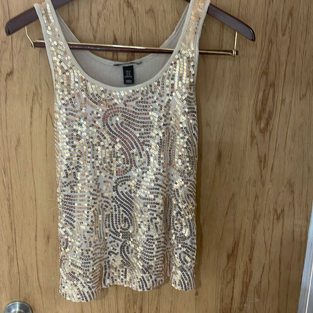 H&M ladies gold sequin tank top